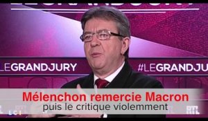 Melenchon remercie Macron puis le critique violemment
