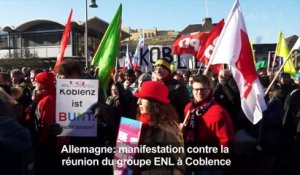 Manifestation contre la réunion du groupe ENL à Coblence
