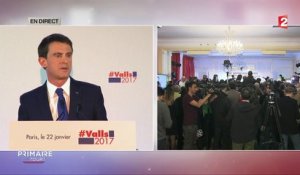 "Rien n'est écrit" : regardez en intégralité le discours de Manuel Valls, qualifié pour le second tour de la primaire de la gauche