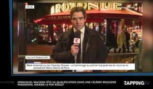 Marine Le Pen attaque Emmanuel Macron après son dîner à la Rotonde (vidéo)