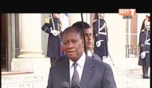 Palais de l'Élysée: le Président Ouattara reçu par son homologue François Hollande