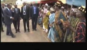 En route pour Soubré,le chef de l'Etat SEM Alassane Ouattara a fait escale à San Pedro