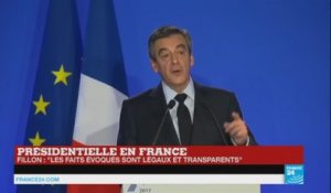 Penelopegate - François Fillon : " Tous les faits évoqués sont légaux et transparents"