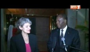 Le Président Alassane Ouattara a reçu la Directrice générale de l'UNESCO, Mme Irina Bokova