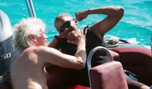 Barack Obama s'initie au kitesurf avec Richard Branson