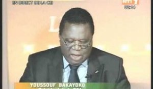 Déclaration du président de la CEI Youssouf Bakayoko après la proclamation des résultats