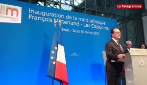 Hollande à Brest. L'Etat a engagé 80 M€ pour favoriser  l'ouverture des médiathèques le dimanche