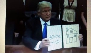Donald Trump dessine au lieu de signer des décrets !