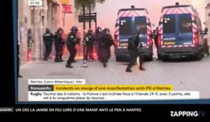 Manif anti-Le Pen à Nantes : Un gendarme la jambe en feu, les images chocs