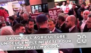 Salon de l'agriculture: un oeuf en pleine tête pour Emmanuel Macron
