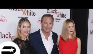 Kevin Costner en famille à l'avant première de "Black ok White"