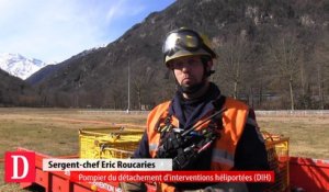 Incendie d'Auzat: opérations héliportées des pompiers