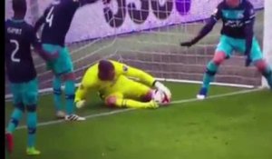Ce gardien se rentre le ballon tout seul dans le but...