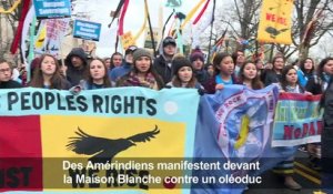 Des Amérindiens manifestent contre l'oléoduc du Dakota (2)