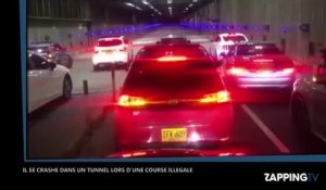 Un homme se crashe dans tunnel lors d'une course illégale (vidéo)
