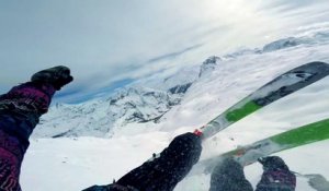 Un skieur filme des sauts avec une Gopro !