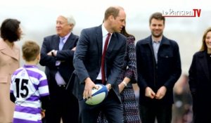 Leçon de rugby pour Kate et le Prince William à Paris