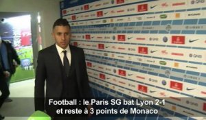 Football: le PSG bat Lyon (2-1) et reste à 3 points de Monaco