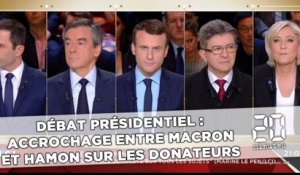 Débat présidentiel :  Accrochage entre Benoît Hamon  et Emmanuel Macron sur les donateurs