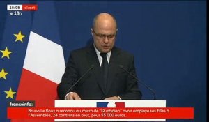 Regardez l'intégralité de l'annonce de la démission de Bruno Le Roux de son poste de Ministre de l'Intérieur