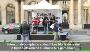 Hommage à Paris aux centaines de SDF morts en 2016