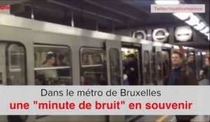 Dans le métro de Bruxelles, une "minute de bruit" en souvenir