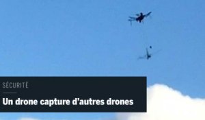 Un drone de protection capture les autres drones dans ses filets