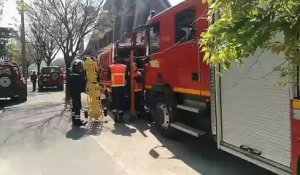 Arrivée des pompiers