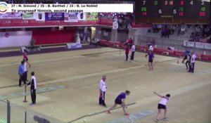 Tir progressif féminin, 2ème passage, Simond - Barthet - Le Noblet, Sport Boules, France Tirs, Dardilly 2017