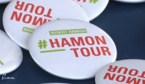 Politique : Halte d'un minibus du Hamon Tour en Vendée