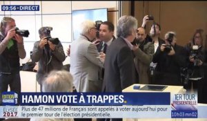 Benoît Hamon a voté à Trappes