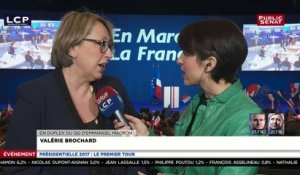 Réaction de l'ancienne ministre Marie-Anne Montchamp, au QG de Macron