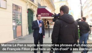 Fillon repris par Le Pen: un "clin d'oeil", selon le FN