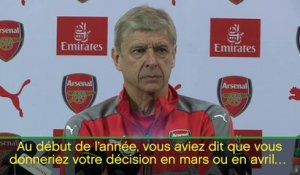 Arsenal - Wenger : "Je ne veux plus parler de mon cas personnel"