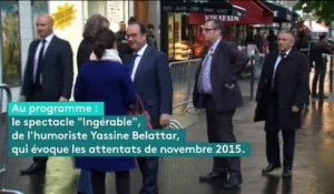 François Hollande au Bataclan : "face au terrorisme, l'humour est aussi une arme"
