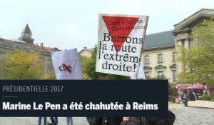 Marine le Pen a été chahutée lors d'une visite surprise à Reims