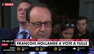 François Hollande s'exprime après son vote à Tulle