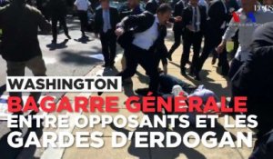 Bagarre générale entre opposants kurdes et le service d'ordre d'Erdogan