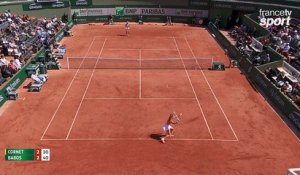 Roland-Garros 2017 : L’amorti de Cornet pour sauver sa mise en jeu (2-2)