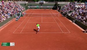 Roland-Garros 2017 : Quel passing de Lopez pour s'offrir le break ! (5-7, 0-1)