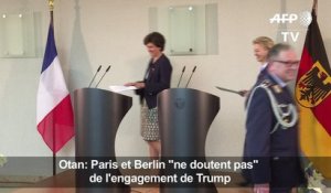 Otan: Paris et Berlin "ne doutent pas" de l'engagement de Trump