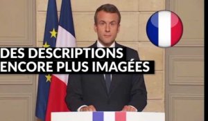 Plus rapide, moins précis, aussi "catchy" : en anglais et en français, les discours d'Emmanuel Macron n'étaient pas les mêmes