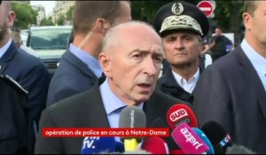 Le ministre de l'Intérieur devant Notre-Dame de Paris : "L'agresseur a crié 'C'est pour la Syrie'"