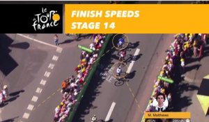 Vitesses à l'arrivée / Finish speeds - Étape 14 / Stage 14 - Tour de France 2017