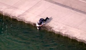 Un policier de Chicago sauve un chien tombé à l'eau alors qu'il voulait boire dans le lac Michigan