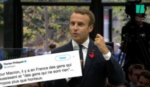Macron scandalise avec ses propos sur "les gens qui ne sont rien"