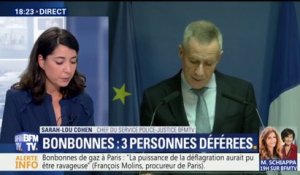 Bonbonnes de gaz à Paris: "3 personnes ont été déférées dont 2 déjà fichées S"