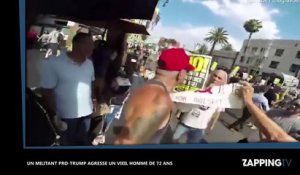 Un militant pro-Trump frappe violemment un vieil homme en plein visage ! (Vidéo)