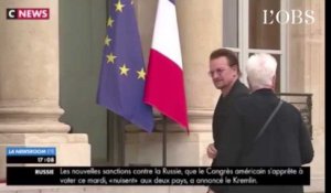 La rock star Bono à l'Elysée pour parler humanitaire