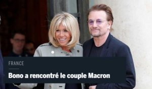 Le chanteur Bono a rencontré le couple Macron à l'Elysée